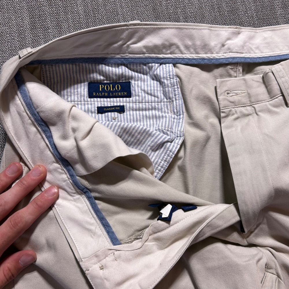 Polo Ralph Lauren Classic Fit Chino Pants Tan Khaki Mens 38x30 Cotton Twill